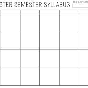 5-Klassen schlichter Master-Semester-Lehrplan (printable, fillable)