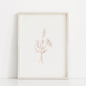 Wildflower Print No. 4 | Flower Print | Floral Print | Flower Wall Art | Botanical Wall Art | Botanical Print | Neutral Print | Minimalist
