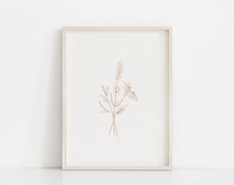 Wildflower Print No. 4 | Flower Print | Floral Print | Flower Wall Art | Botanical Wall Art | Botanical Print | Neutral Print | Minimalist