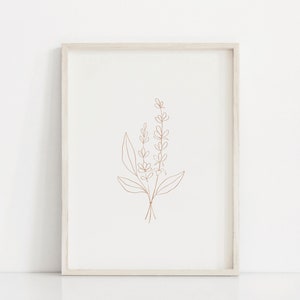Wildflower Print No. 2 | Botanical Wall Art | Flower Print | Neutral Print | Minimalist Print | Floral Print | Wildflower Bouquet | Beige