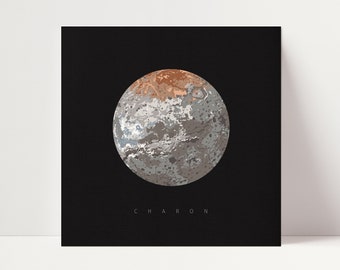 Minimalist Charon (Pluto Moon) Square Art Print