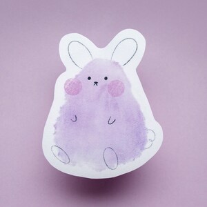 Großer lila Hase | Folierter Papier Sticker