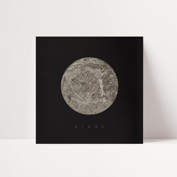 Minimalist Dione (Saturn Moon) Square Art Print