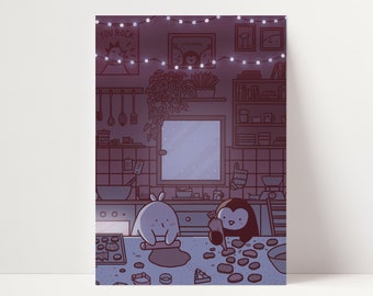 Cookie Baking Birds | Din A4 Art Print