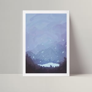Pixel Art Landscape &quot;Nachtland&quot; | Din A4 Art Print