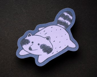 Derpy Raccoon | Foiled paper sticker