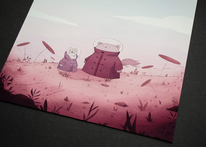 Cat and Rabbit Astronauts 2 Square Art Print image 7