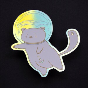 Gatto astronauta Chonky / Adesivo olografico