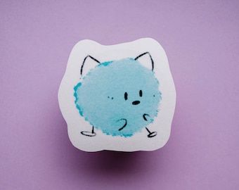 Turquoise Blob Animal | Foiled paper sticker