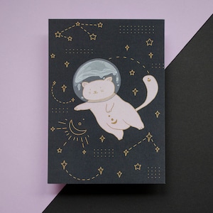 Chonky Astronauten Katze | Din A6 Postkarte