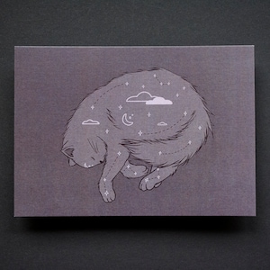 Gatto addormentato / cartolina Din A6