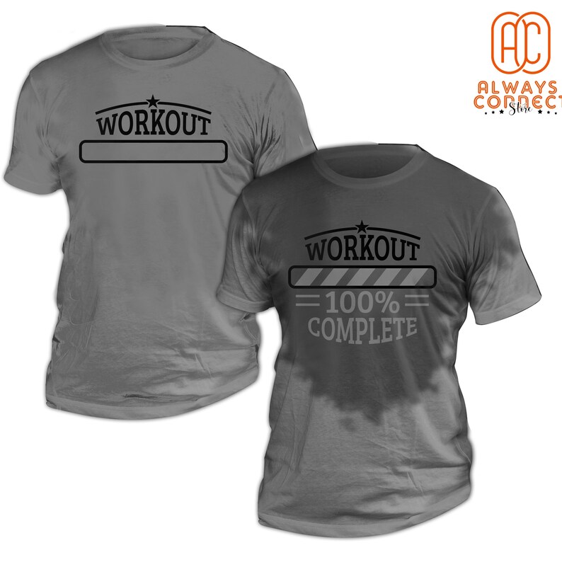 Workout Complete Sweat Activated with Hidden Motivational Message Workout Gym Gift T-Shirt