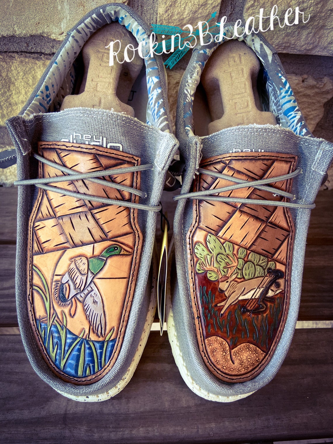 custom tooled hey dudes