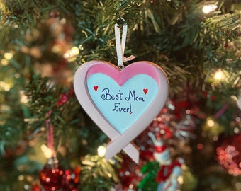 Breast Cancer Heart Personalized Christmas Ornament,Ornament for Cancer Survivors,Fighting Cancer Ornament, Pink Ribbon Ornament