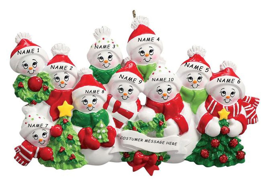 Personalized Ceramic Christmas Ornaments Family Decorations (family of ...