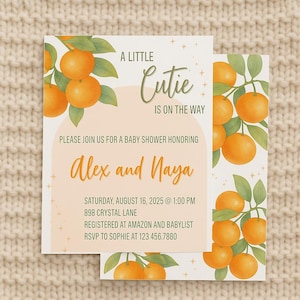 Orange Citrus Baby Shower Bundle: Editable Canva Template (Digital Download