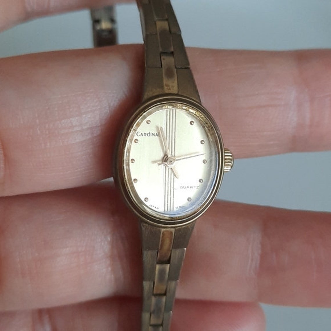Vintage Cardinal Ladies Gold Tone Wrist Watch Etsy