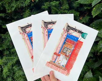 Kiosk Coffee Shop - Print - Didsbury - Manchester - Illustration - Handmade - Art - Gift - A5, A6