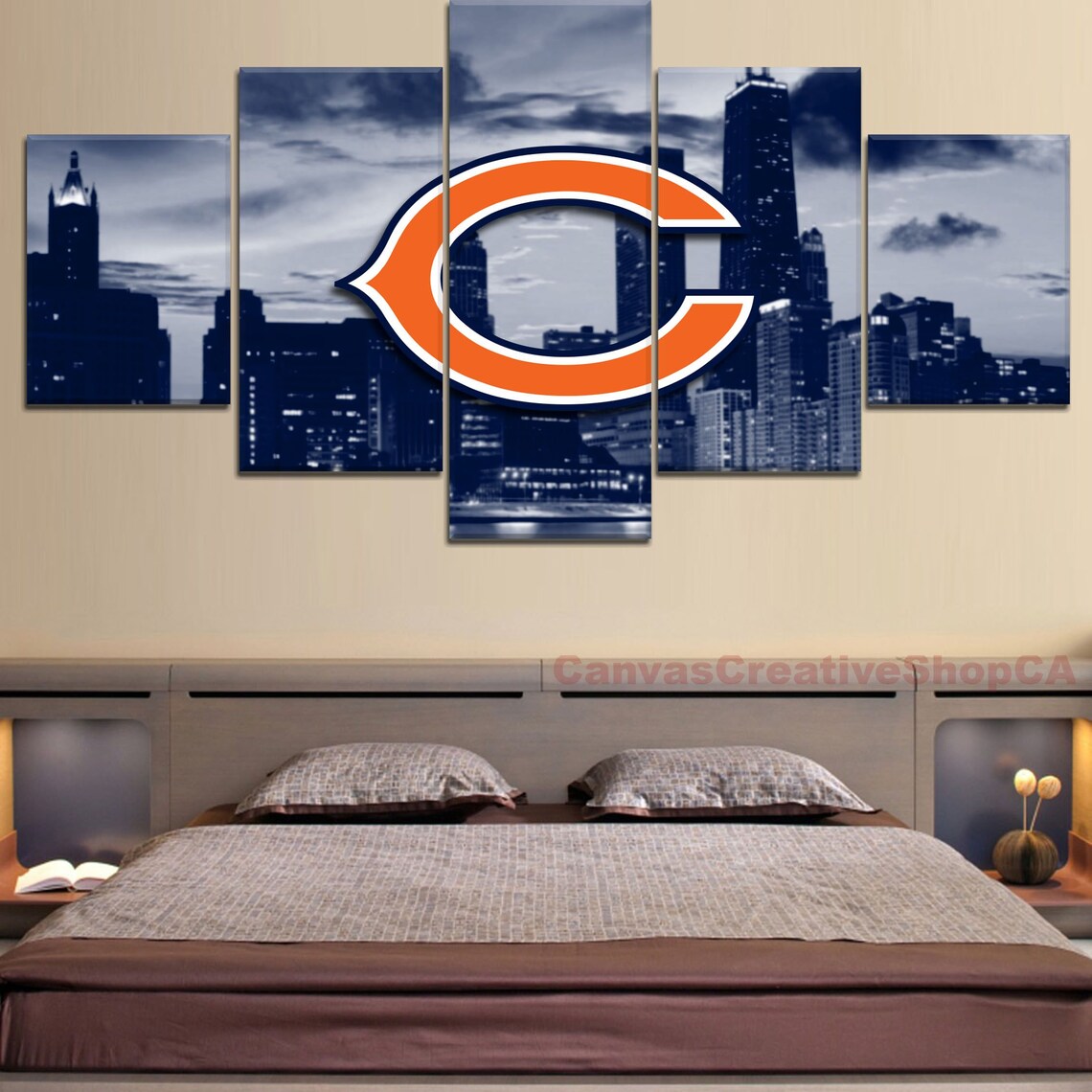 Chicago Bears 9 Football NFL Sports Canvas Wall Art Framed Etsy