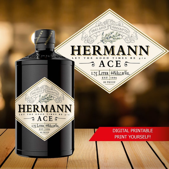 Personalized Custom Gin Label for Gift Birthday Celebration. Etsy