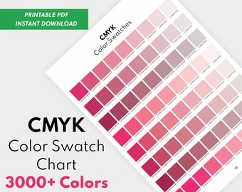 CMYK-Farbkarte | 3000+ Colors Swatches mit CMYK-Rezept | 18 reiche Schwarztöne | PDF in A4 & A3-Größe | Machen Sie das Farbbuch zu Ihrem Drucker einzigartig