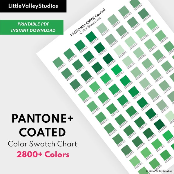 ÉCHANTILLONS DE COULEUR REVÊTUS PANTONE+ | Palette de | de nuancier  Plus de 2800 couleurs avec | de recette CMJN PDF imprimable au format A4 & A3