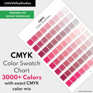 CMYK-Farbkarte | 3000+ Colors Swatches mit CMYK-Rezept | 18 reiche Schwarztöne | PDF in A4 & A3-Größe | Machen Sie das Farbbuch zu Ihrem Drucker einzigartig
