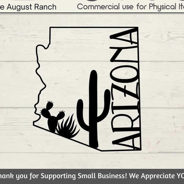 SVG Arizona - SVG Arizona Cactus - Svg and Png File - Cricut - Silhouette -  Arizona Cut File