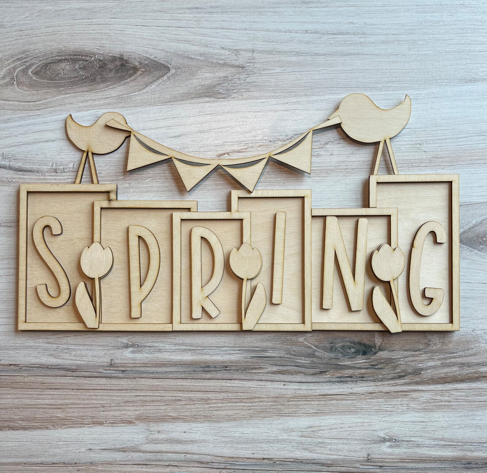Spring Boxed Words Spring Boxed Word DIY Wood Craft Kit - Etsy