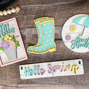 Hello Spring Showers DIY Mini Tray Sets - Wood Blanks for Crafting and ...