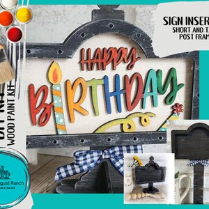 Birthday DIY Interchangeable Sign - Drop in Frame - Wood Kit