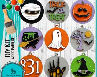 DIY Halloween Tree Ornament Wood Blanks - Traditional Halloween Ornaments