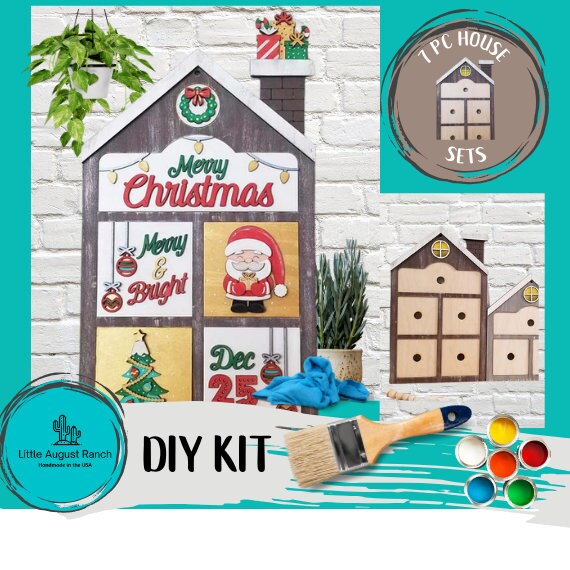 Santa Insert Santa Merry Christmas Inserts for House Frames Interchangeable 7 Piece ...