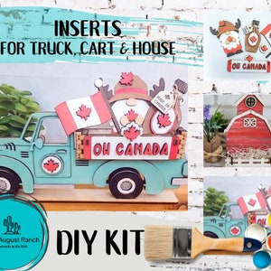 Oh Canada DIY Wood Kit - Inserts for Interchangeable Pieces - Freestanding Shelf Decor - Paint it Yourself Kit
