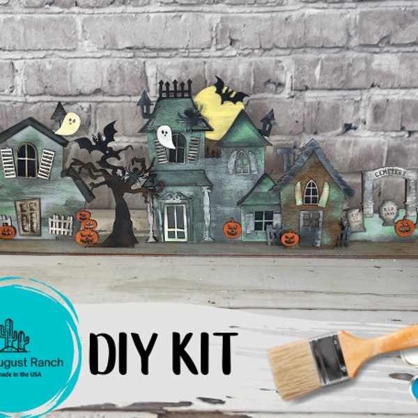 Halloween Village Shelf Etsy