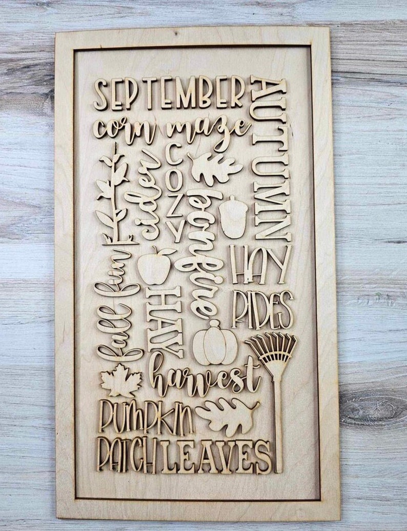 Fall Word Collage - DIY Wood Blank Paint Kit - Etsy
