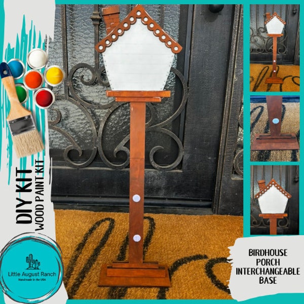 Porch Sized Birdhouse Interchangeable Sign Holder- Wood Blanks for Painting and Crafting