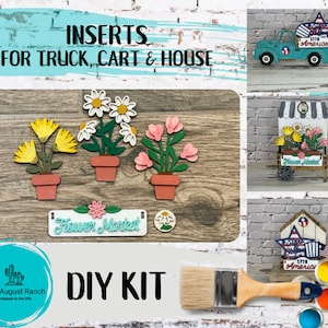 Flower Market Insert  DIY -Inserts for Interchangeable Inserts - Tiered Tray Decor -  Freestanding Shelf Decor - Paint it Yourself Kit