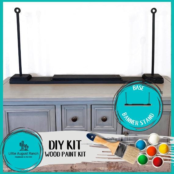 Party Banner Base- Table or Shelf Decor - Wood Kit