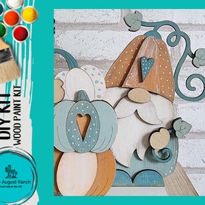 Pumpkin Gnome DIY - Fall DIY Paint Kit - DIY Shelf Decor