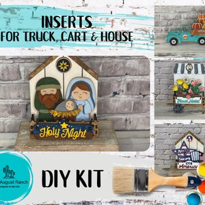 Nativity Insert  DIY - Christmas Inserts for Interchangeable Inserts - Tiered Tray Decor -  Freestanding Shelf Decor - Paint it Yourself Kit