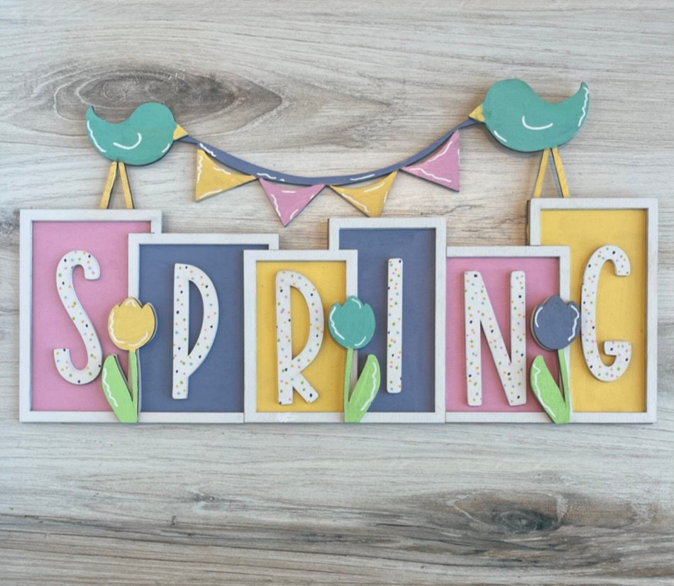 Spring Boxed Words Spring Boxed Word DIY Wood Craft Kit - Etsy