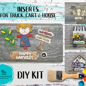 Scarecrow Harvest Insert DIY -  Inserts for Interchangeable Inserts - Tiered Tray Decor -  Freestanding Shelf Decor - Paint it Yourself Kit