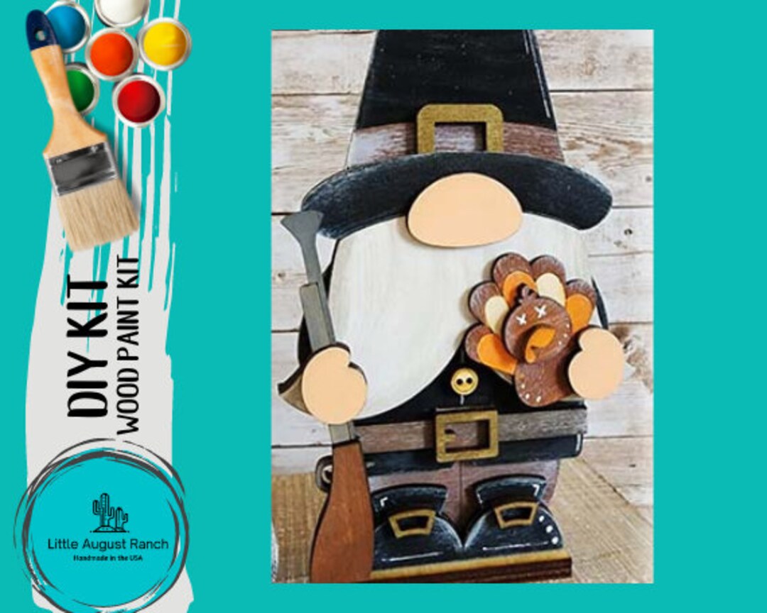 Thanksgiving Gnome Boy DIY - Pilgrim Thanksgiving Gnome DIY Paint Kit ...