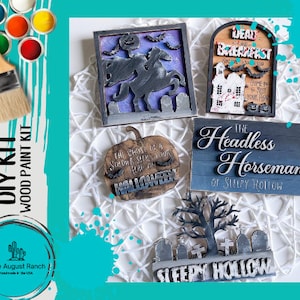 Headless Horseman Spooky Halloween Tiered Tray Decor Bundle DIY Paint Kit- Sleepy Hollow