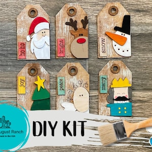 DIY Christmas Tags-  Tree Ornament Wood Blanks - Traditional Christmas Tree Ornaments - Santa Ornaments