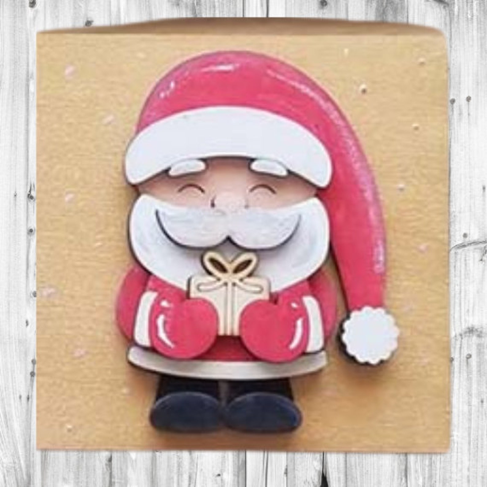 Santa Insert Santa Merry Christmas Inserts for House Frames Interchangeable 7 Piece ...
