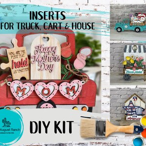 Mother's Day  Insert  DIY -Inserts for Interchangeable Inserts - Tiered Tray Decor -  Freestanding Shelf Decor - Paint it Yourself Kit