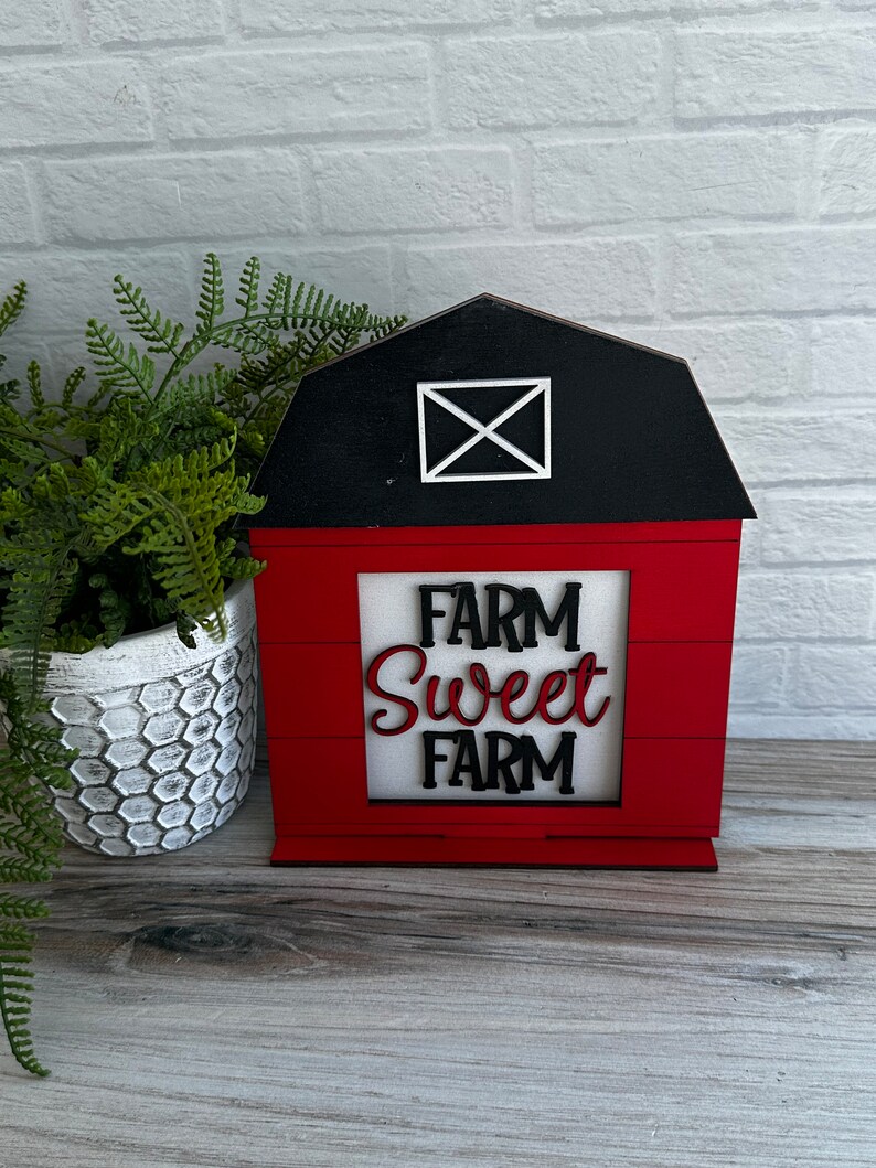 Barn Frame for Interchangeable Wood Tiles - Farm Sweet Farm - Frame ...