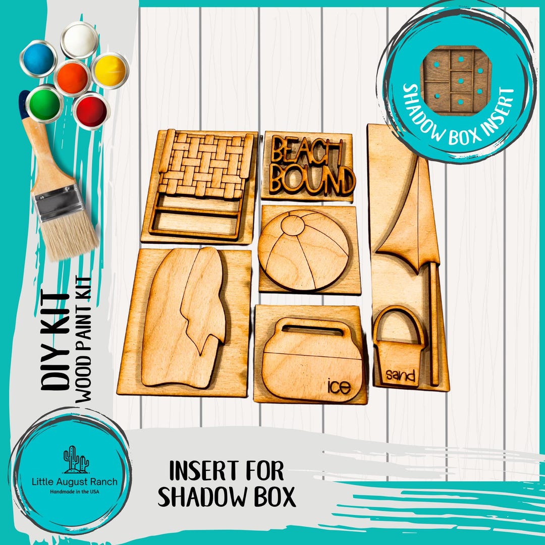Beach Insert for Interchangeable Shadow Box- Wood Blanks for Painting ...